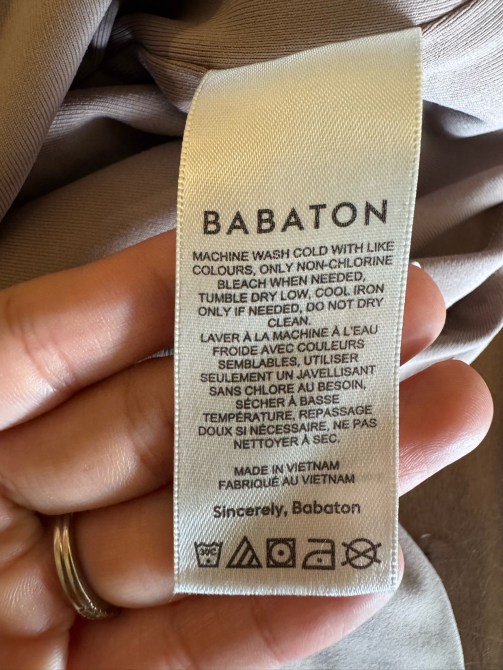 Babaton Sculpt Knit Long Sleeve Top Taupe Beige Fitted XS - Picture 7 of 8